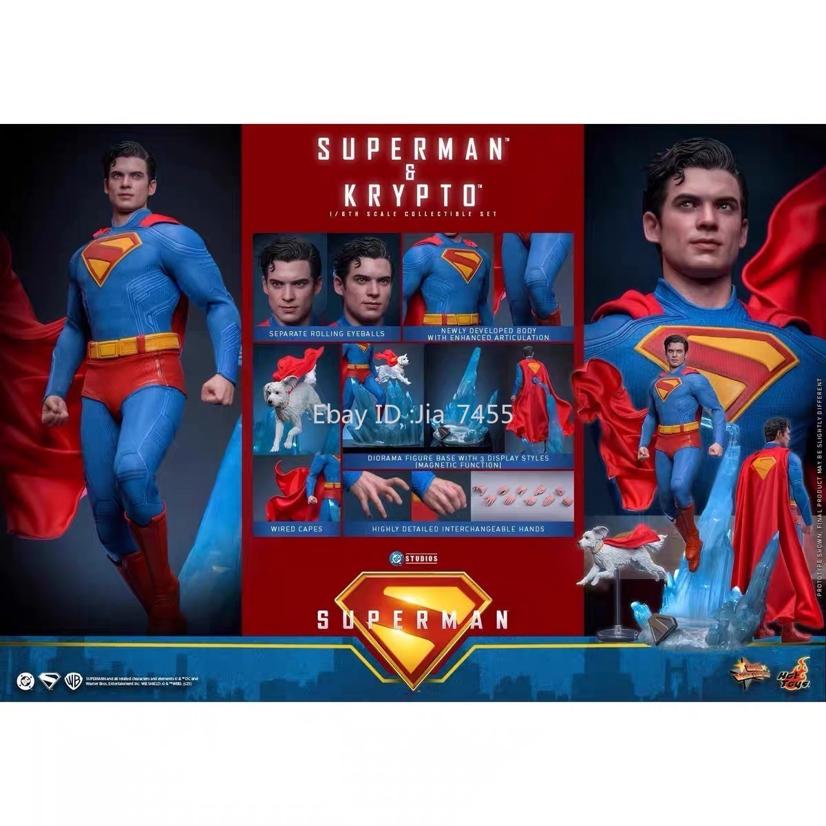 Hot Toys MMS812 Super Man Superman & Krypto 1/6 Action Figure New