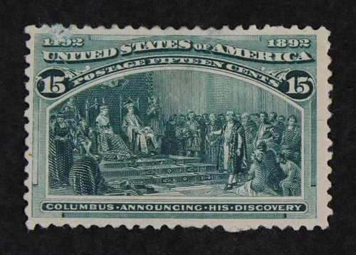 CKStamps: US Stamps Collection Scott#238 15c Columbian Mint HR OG Small Thin