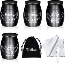 Small Cremation Keepsake Urns for Human Ashes - Set of 4 - Beautiful Mini Keepsa