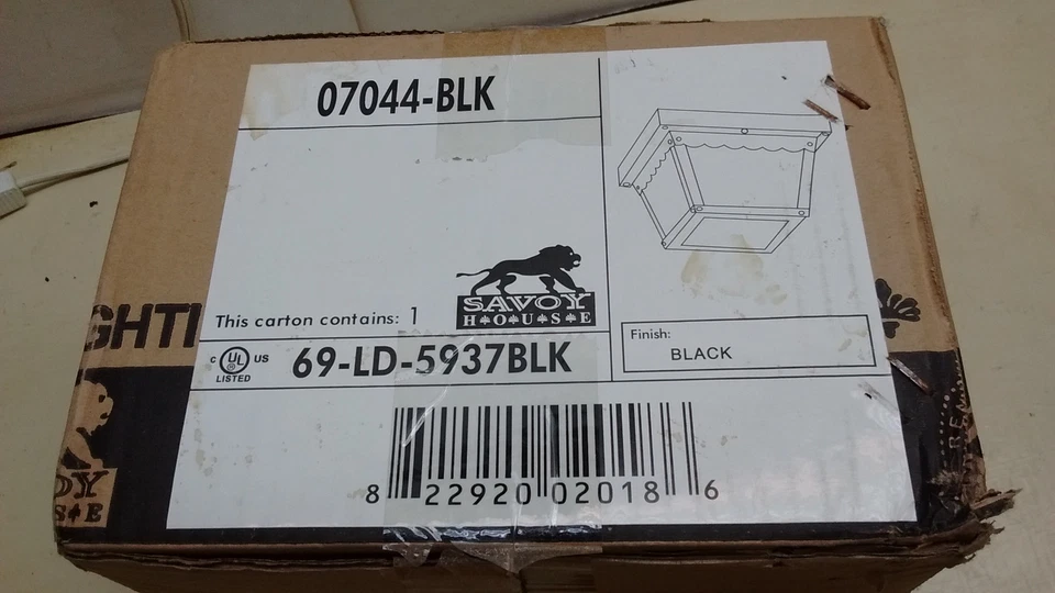 Savoy House Exterior Esmerilado 1 Luz 8 Pulgadas Negro Exterior Montaje Al Ras Negro Foto 3 de 3