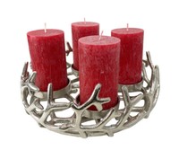 Adventskranz Zweige Aus Metall Silber (D: 29 Cm) - Weihnachtsdeko, Adventsdeko