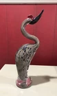Murano Italian Art Glass BEAUTIFUL LONG NECK BIRD With Glittery Feathers