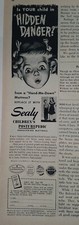 Colchón de cama de muelles internos posturepedic 1954 Sealy anuncio vintage para niños