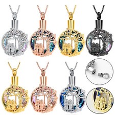 Tree of Life Cremation Urn Ashes Necklace Cremation Crystal Memorial Ash Pendant
