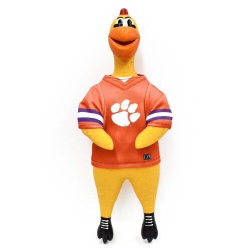NEW! CLEMSON TIGERS RUBBER CHICKEN DOG TOY w/ CLUCKER LICENSED - Picture 1 of 1