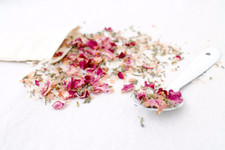 Botanical Antioxidant Bath Bags Calming Crystals Salt Soak  Pink Peony Lavender