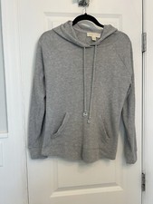 Michael Kors Pullover Ribbed Gray Hoodie Size M Preowned