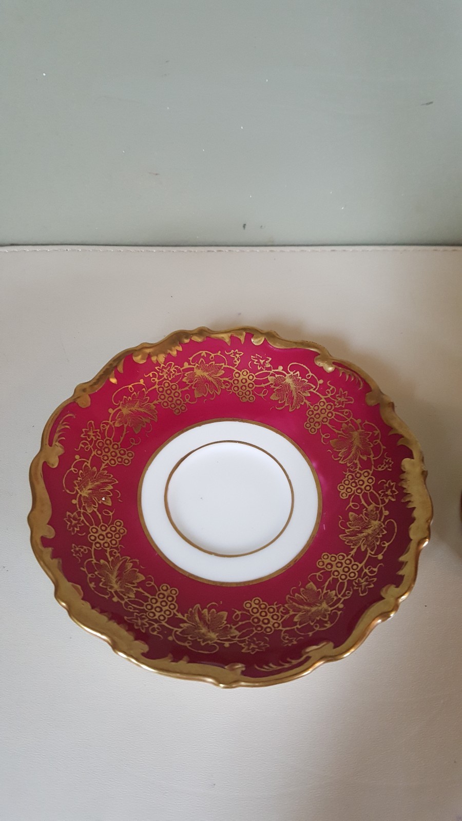 Antique Coalport Hazelton Red Maroon Bone China Demitasse Cup & Saucer eBay