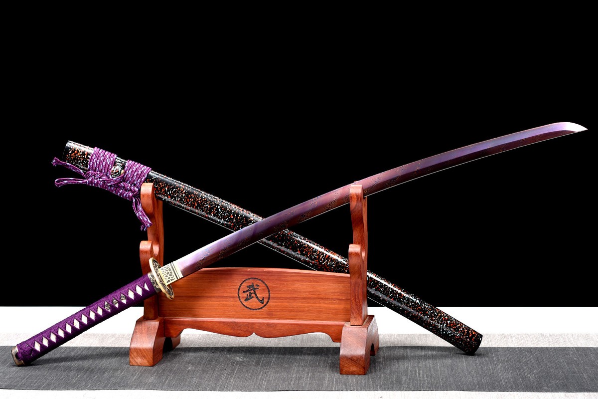 セール割引 伝説SAMURAI CRDP 1ml リアルフレーバー937 40'' Purple Katana Red & Blue Damascus Folded Steel Sharp