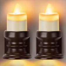 2 Pcs Flameless Candle Night Light Plug into Wall LED Motion Sensor Dusk to D...