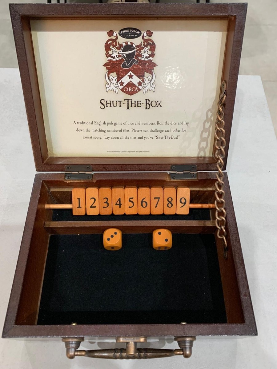 Front Porch Classics Circa Shut-the-Box Wooden 9 Number Dice Game