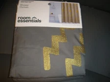NEW Room Essentials Celestial Metallic Shower Curtain Size 72 in x 72 in (SU134)