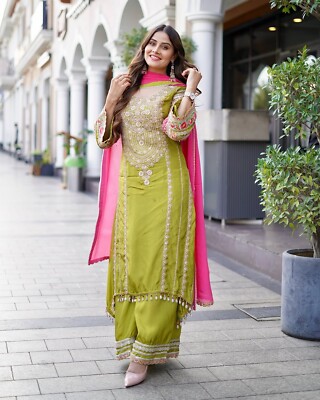 Women Wear Bollywood Party Palazzo Kurta Dupatta Set Wedding Wear Heavy Dresses | eBay Women Wear Bollywood Party Palazzo Kurta Dupatta Set Wedding Wear Heavy Dresses | eBay
