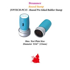Drummer Round Teacher Stamp JYP PC15 Pre-Inked Rubber Stamp