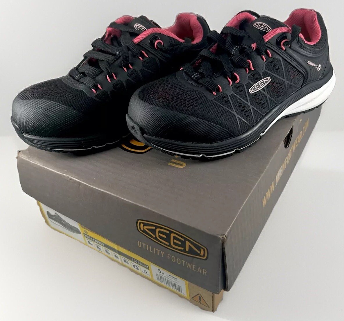 Sneakers da lavoro Keen Composite Toe Utility Vista energia tè rosa nero donna 5M