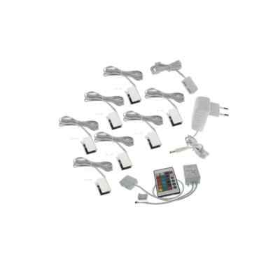 7er Set Trango RGB Glaskantenbeleuchtung Regalboden Licht Schrank 5022-07 Trango