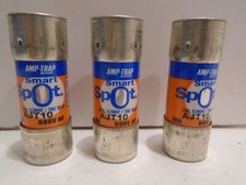  LOT OF 3 FERRAZ SHAWMUT AJT10 FUSE 10A 600VAC TIME DELAY AMP-TRAP 2000