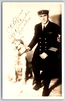 Chevy Chase DC Native Charles E Lofgren & Husky Dog~Antarctica Byrd Team~RPPC