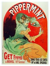 5225.Póster publicitario Dans tous les caf��s menta. Arte francés de diseño de interiores para el hogar.