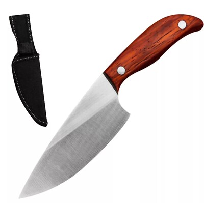 Jagdmesser, Kochmesser, Küchenmesser, Hack- Ausbeinmesser 12,5cm Klinge, Tasche