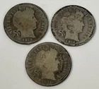 1910 D 1911 S 1916 S Barber Dime United States 3 Coins