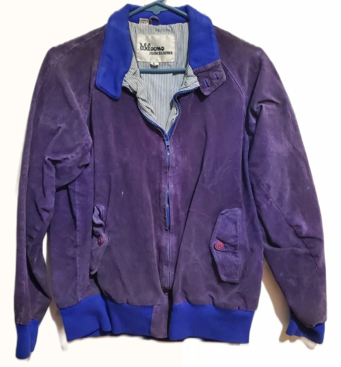 Vintage 80s Purple Suede Jacket - Wilson's Leather - Men's or