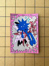 ACEO Original Illustration Cobalt Cherubim and the Piercing Blades