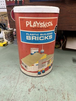 Vintage Playskool Building Bricks Set 535   363pcs & Tube