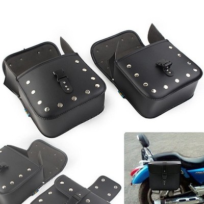 Pair Motorcycle Saddle Bags Side Storage Luggage Bag Fork Tool Pouch Universal