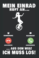 Einrad Notizbuch 6X9 Zoll, 120 Seiten, Einradfahrer, Tagebuch