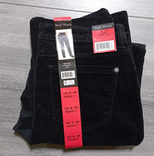Well Worn Pants Adult Size 8/29 Black Corduroy High Rise Soft Skinny Womens