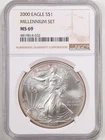 2000 1oz Silver American Eagle MS69 NGC 4819814-032 Millennium Set