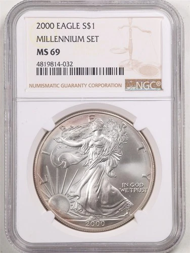 2000 1oz Silver American Eagle MS69 NGC 4819814-032 Millennium Set