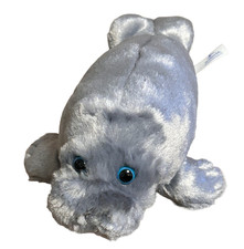 Sea World Parks 8" Manatee Sea Cow Plush Stuffed Animal Gray Blue Eyes Plushie