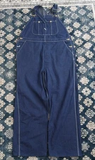 VTG Dickies 42x30 Mens Denim Bib Overalls USA Workwear Heavyweight Carpenter 