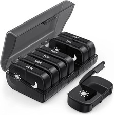 Weekly Pill Box Organizer 7 Day Medicine Storage Case 2 Times a Day Daily AM PM