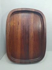 Vintage Dansk Staved Teak Serving Tray Charcuterie Board 17.5"x13"x1.5" *READ*