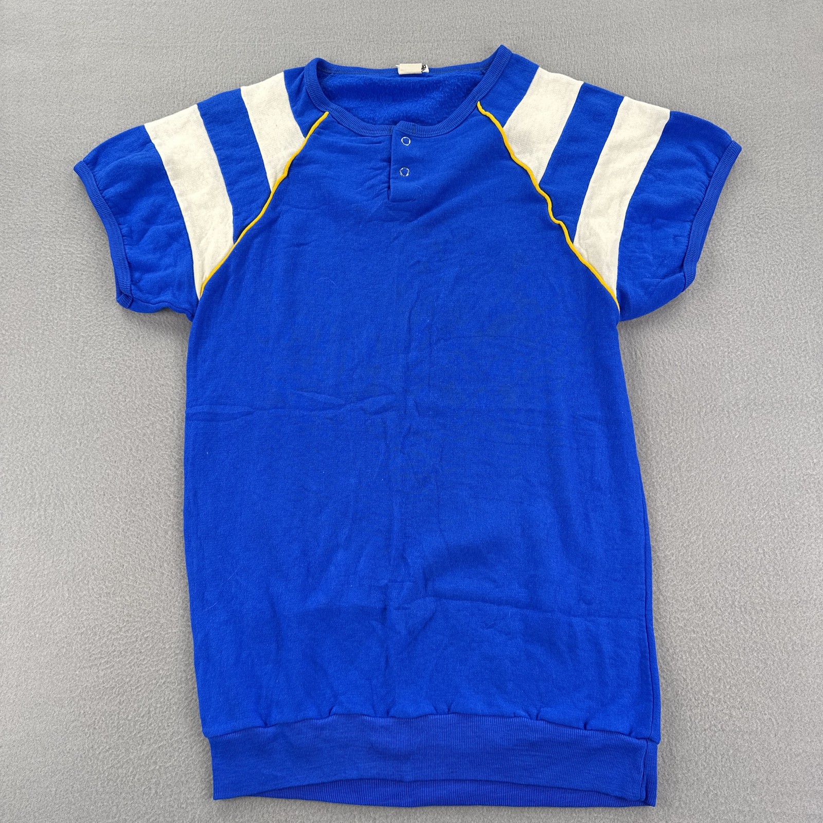 Vintage Probe Shirt Mens Extra Large Blue White Striped Raglan Made USA 70s 80s