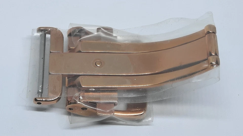 Nuevo de Lote Antiguo Seiko Reloj Hombre Acero Inoxidable Color Oro Rosa Cierre Mariposa 18mm Foto 4 de 4