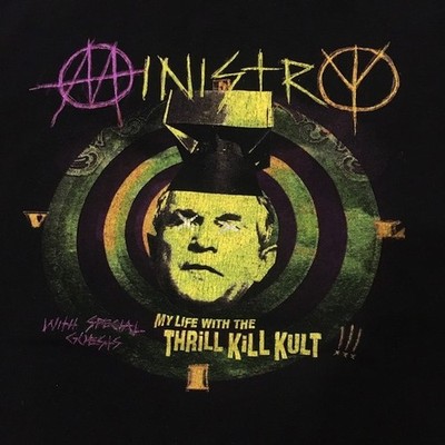 Ministry Band Shirt 2004 Evil Doer Tour Graphic Concert Tee Two Sided PA9658