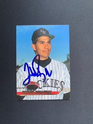 Freddie Benavides Signed 1993 Topps Stadium Club #456 Card Colorado Rockies COA