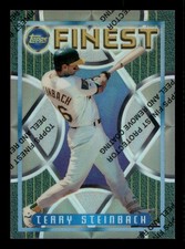 1995 Topps Finest Refractor #116 Terry Steinbach Athletics Parallel 1:12 w/ peel