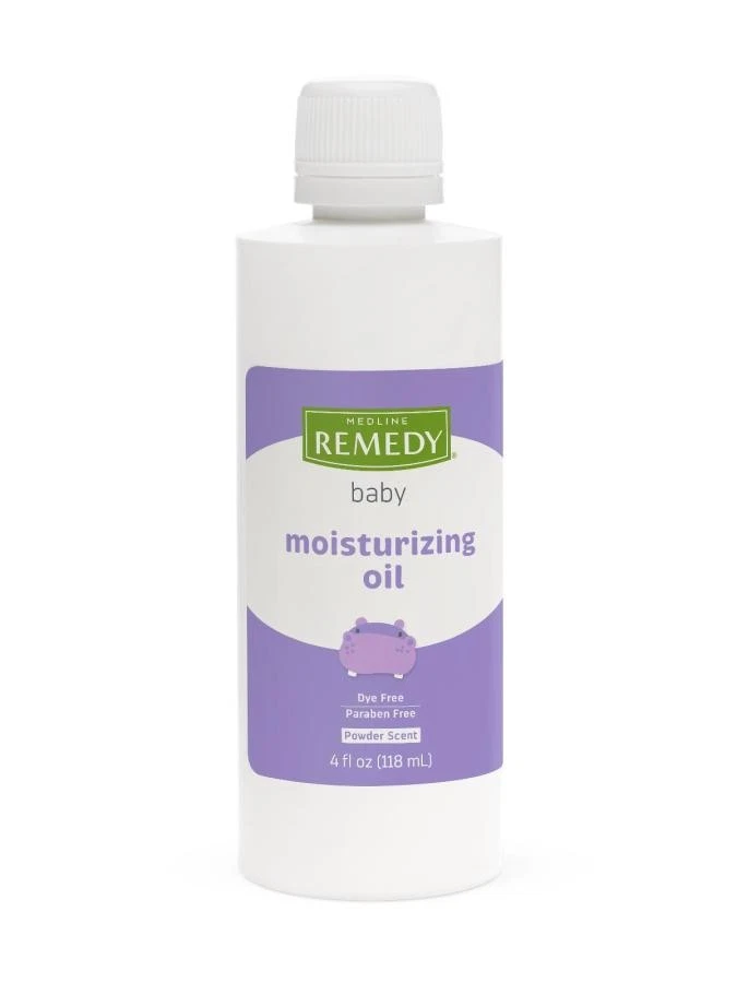 Medline Remedy Baby Moisturizing Oil Powder Scent Mineral Oil 4 Oz. 60 Count