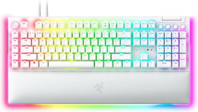 Razer - BlackWidow V4 Pro Full Size Wired Mechanical Green Clicky Switch Gami...