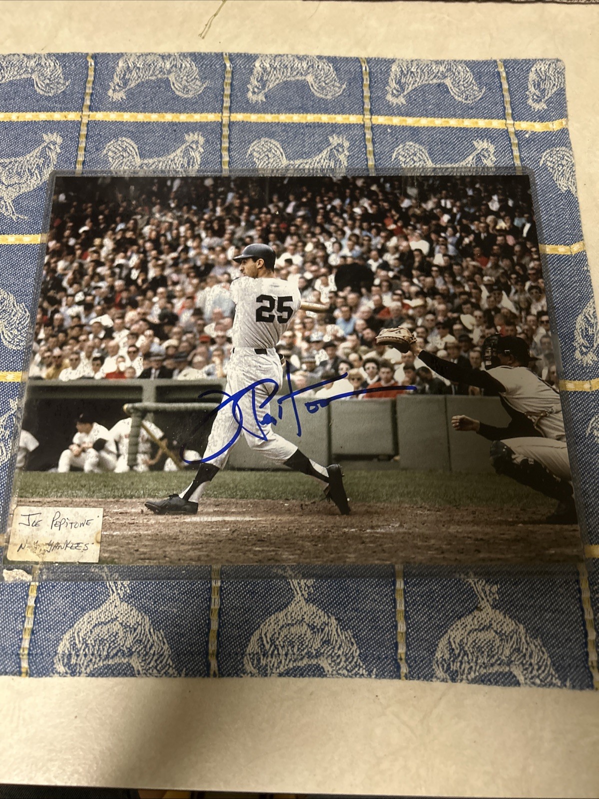 Joe Pepitone Signed Autographed New York Yankees 8x10 Photo file LSCM COA