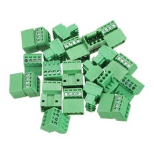 10 Set 4 Pin 2.54mm Pitch Pluggable PCB Screw Terminal Block 125V 4A Green