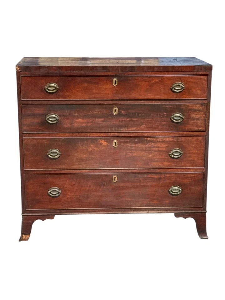 Antique Mahogany American Hepplewhite chest of drawers dresser project 1790 - Image 3 of 4