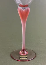 Mikasa Sea Mist Frosted Stem Coral Red Color Water Goblet / Wine Glass by CHOICE
