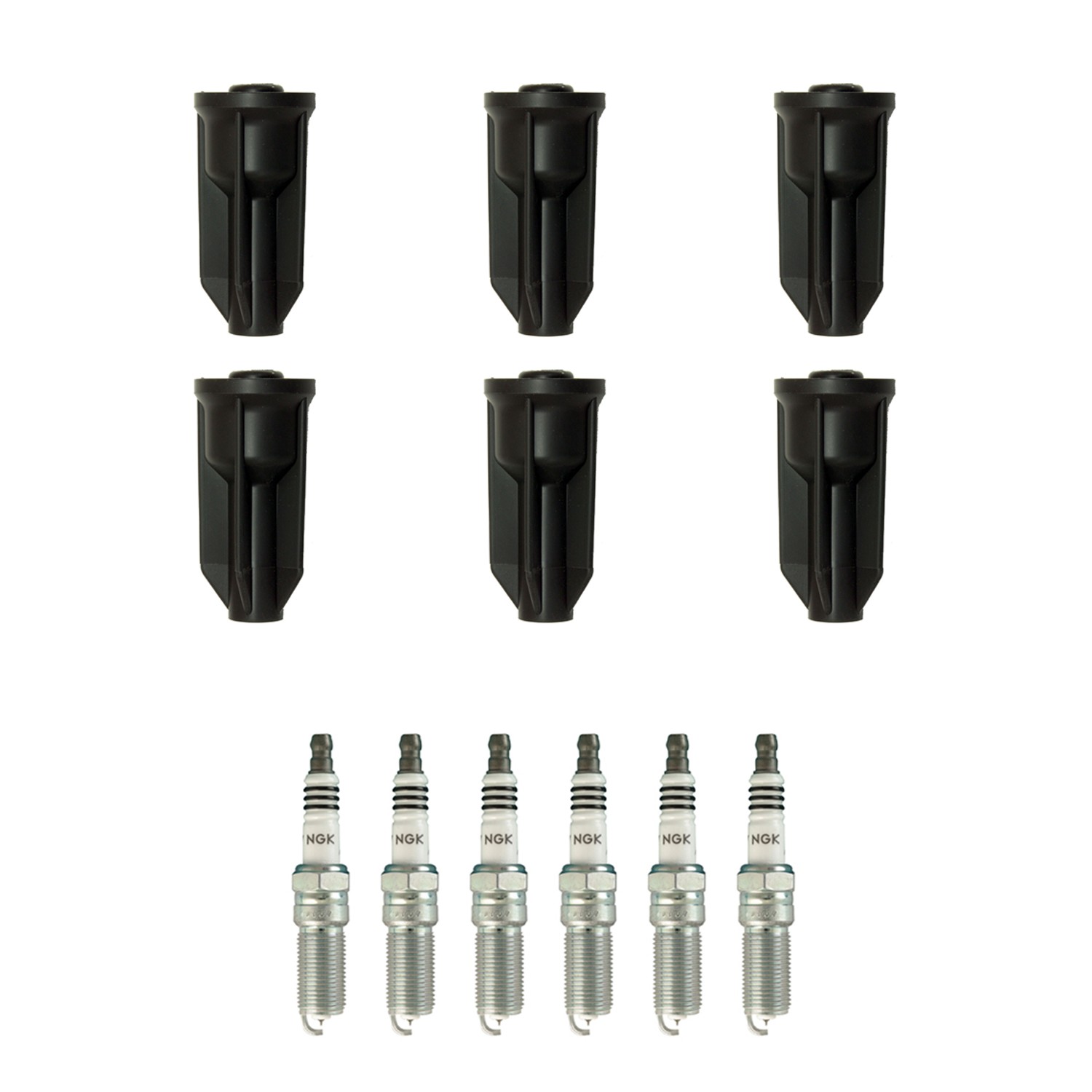 NGK 6 Iridium IX Spark Plugs 6 Coil Boots Kit for 9-7x Ascender Envoy XL XUV L6