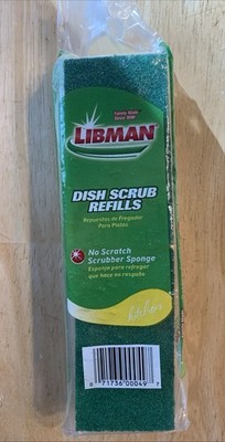 Libman Dish Scrub Refills 2 Pack No Scratch Scrubber  #00049